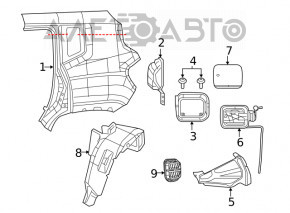 Ventilation shield left Jeep Compass 17-24