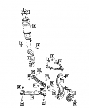 Lower control arm, front right, Jeep Grand Cherokee WL 21-25, rear