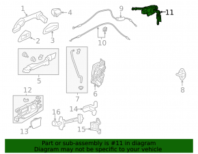 Front left door lock cylinder for a 1993 Honda Accord