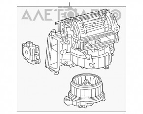 Bare fan housing, right side of Lexus RX350 10-15 without motor.