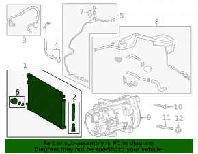 Lexus RX500h 23-26 Canada built air conditioner condenser