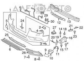 Bare front bumper Audi A4 B8 13-16 rest S-line