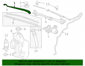 Wiper arm right Chevrolet Cruze 11-16