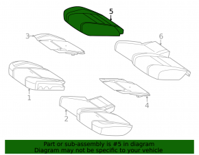 Rear seat cushion 2nd row right Mercedes W167 GLE 350 450 20-23 brown leather, for 3rd row