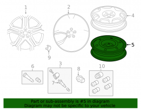 Spare tire for Ford Edge 19-155/70 D17