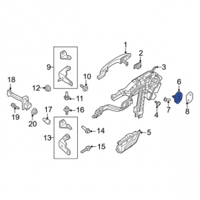 Front left door lock bracket Ford Escape MK4 20-26