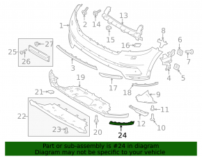 Right front bumper lip for Land Rover Range Rover Velar 18-23