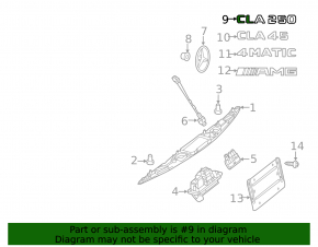 Mercedes CLA 14-16 Trunk Lid CLA 250 Emblem