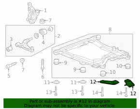 Front left subframe burdock Chevrolet Cruze 11-16