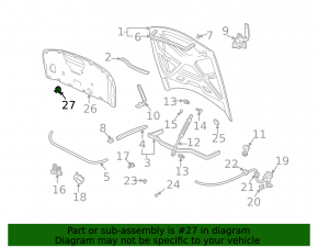 Clip insulation bonnet VW CC 13-17 rest