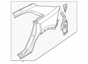 Quarter wing rear right Audi Q8 19-25