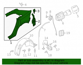 Quarter wing rear right Audi Q8 19-25