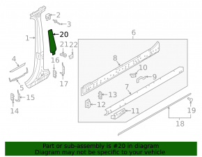 Right outer center pillar trim for Audi Q8 19-25