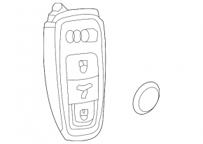 Smart key Audi Q8 e-tron 2019- 4 buttons, worn