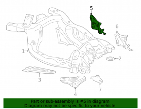 Right rear subframe bracket for Lexus NX300h 15-21