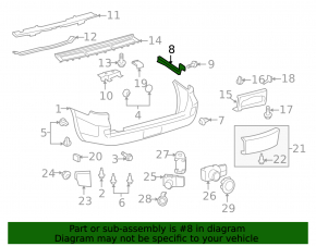 Rear bumper mount, outer left, Toyota Land Cruiser 2008-2021