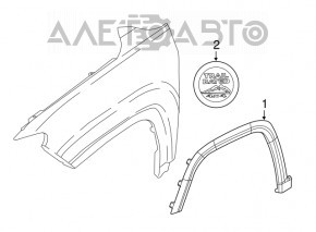 Jeep Compass 17-26 front right fender arch trim, worn
