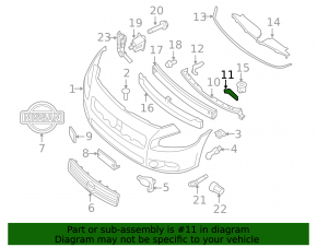 Front bumper mount, left side, Nissan Maxima 2009-2014