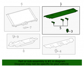 Rear shelf Lexus ES300h ES350 13-15 black, under curtain