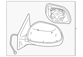 Side mirror left Mitsubishi Outlander Sport ASX 10-19 5 pins, silver