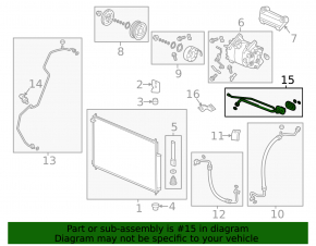 Air conditioner tube heater-condenser second Honda CRV 15-16