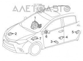 Toyota Corolla 14-19 steering wheel cable