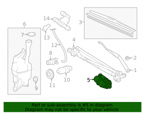 Toyota Camry V50 12-14 Windscreen Wiper Linkage with Motor