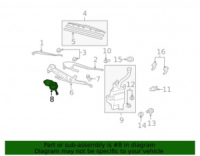 Lexus RX300 RX330 RX350 RX400h 04-09 Front Windscreen Wiper Linkage with Motor