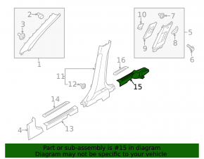 Rear left door sill trim Kia Niro 19-22 EV black