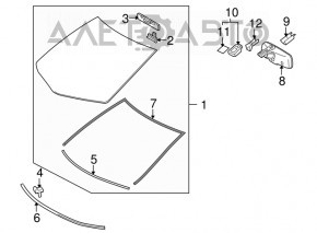 Interior mirror Lexus RX350 RX450h 10-15 black with auto-dimming control and compass