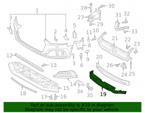 Front Bumper Absorber Audi A5 F5 17-19 Broken Fastener
