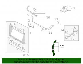 Lower cooling hose Mazda6 03-08 2.3
