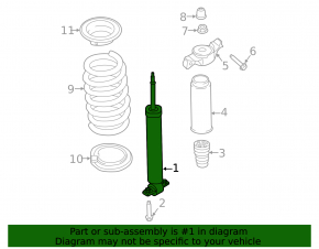 Shock absorber rear left Ford Edge 15-18 2.0T awd