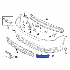 Fog light frame left Ford Flex 13-19 chrome