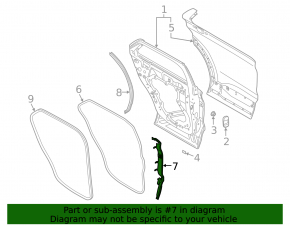 Door seal side rear right Ford Explorer 20- front
