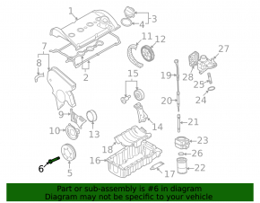 Crankshaft Pulley Bolt VW Jetta 11-18 USA 2.0