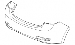 Bare rear bumper Acura ILX 13-15 pre-rest, graphite, dented, bump