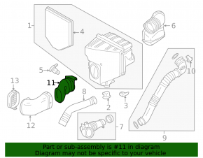 Air duct for filter BMW X3 F25 11-12 3.0