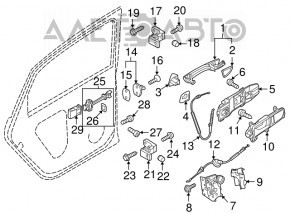 Outside door handle, front right, VW Passat b7 12-15 USA