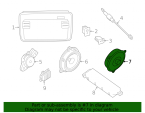 Speaker door rear left Nissan Leaf 11-17 Bose
