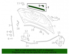 Front hood seal VW Taos 22-25