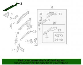Front left fender bracket for Audi Q7 4L 10-15 (upper)