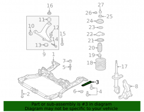 Front subframe burdock rear left Subaru Outback 10-14
