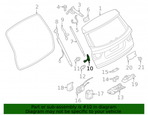 Left trunk door bumper BMW X3 F25 11-17 on the door