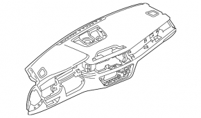 Torpedo front panel without AIRBAG BMW 7 G11 G12 16-19 leather, under projection, black and beige