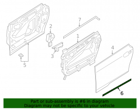 Front left door seal BMW i3 14-21 bottom