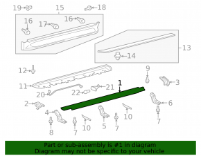 Right side sill base for Lexus LX570 08-15 pre-restyling