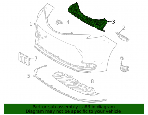 Front bumper mount central Toyota Sienna 21-25