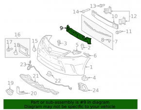 Front Bumper Absorber Toyota Prius V 12-14 prerest