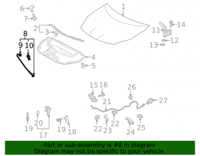 Toyota Prius 30 10-15 Hood Support